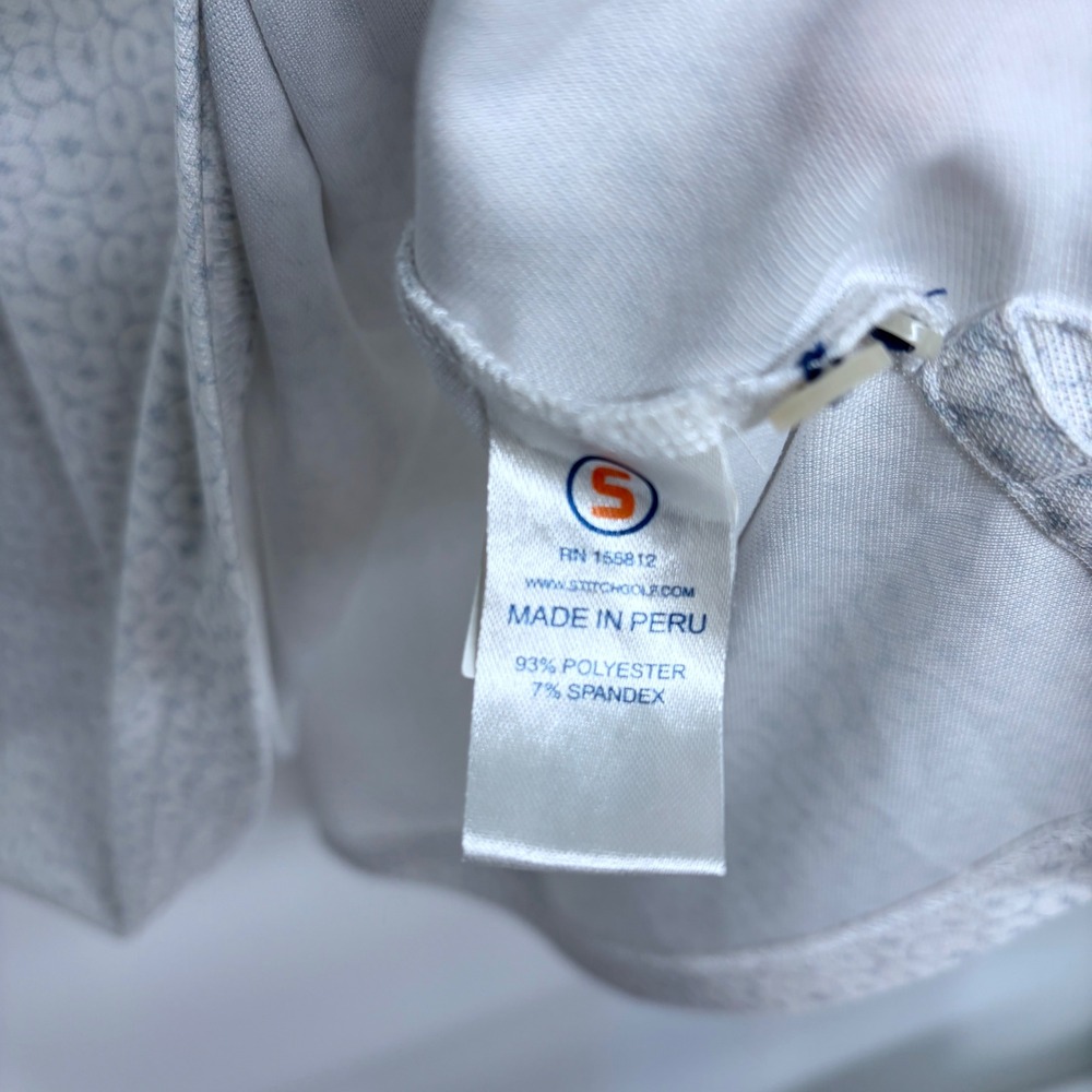 Stitch Golf Polo Shirt Large Men's Gray AOP All‎ Over Floral Pattern Performance - Picture 6 of 7